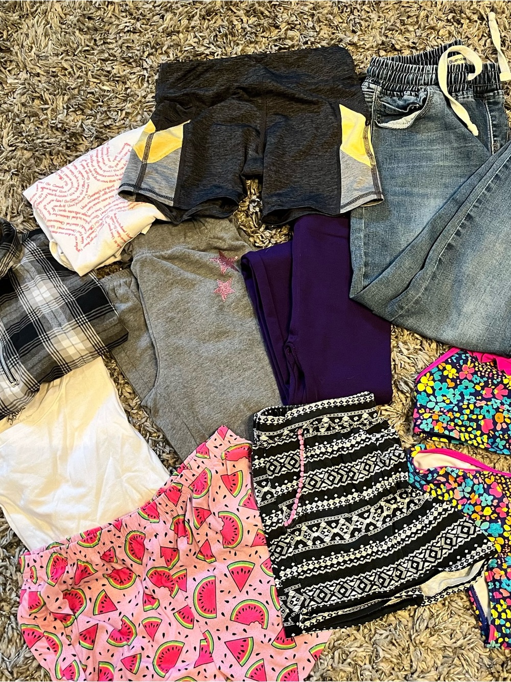 Girls Size 14 Clothing Bundle Speedo Swimwear Jeans Joggers Shorts 9 Pieces
